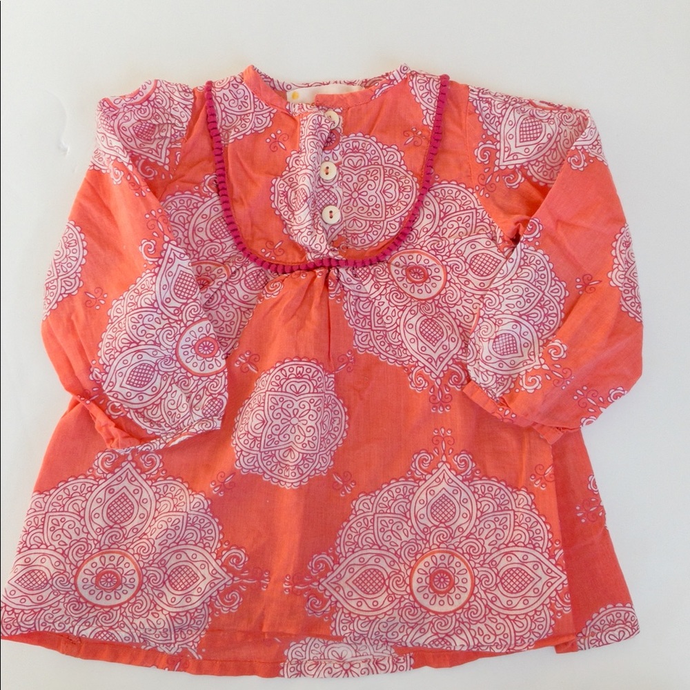 Masala Size 6-12 Months -PeachTop with Print